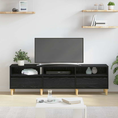 TV Cabinet 150 x 30 x 45 cm Black Oak Engineered Wood