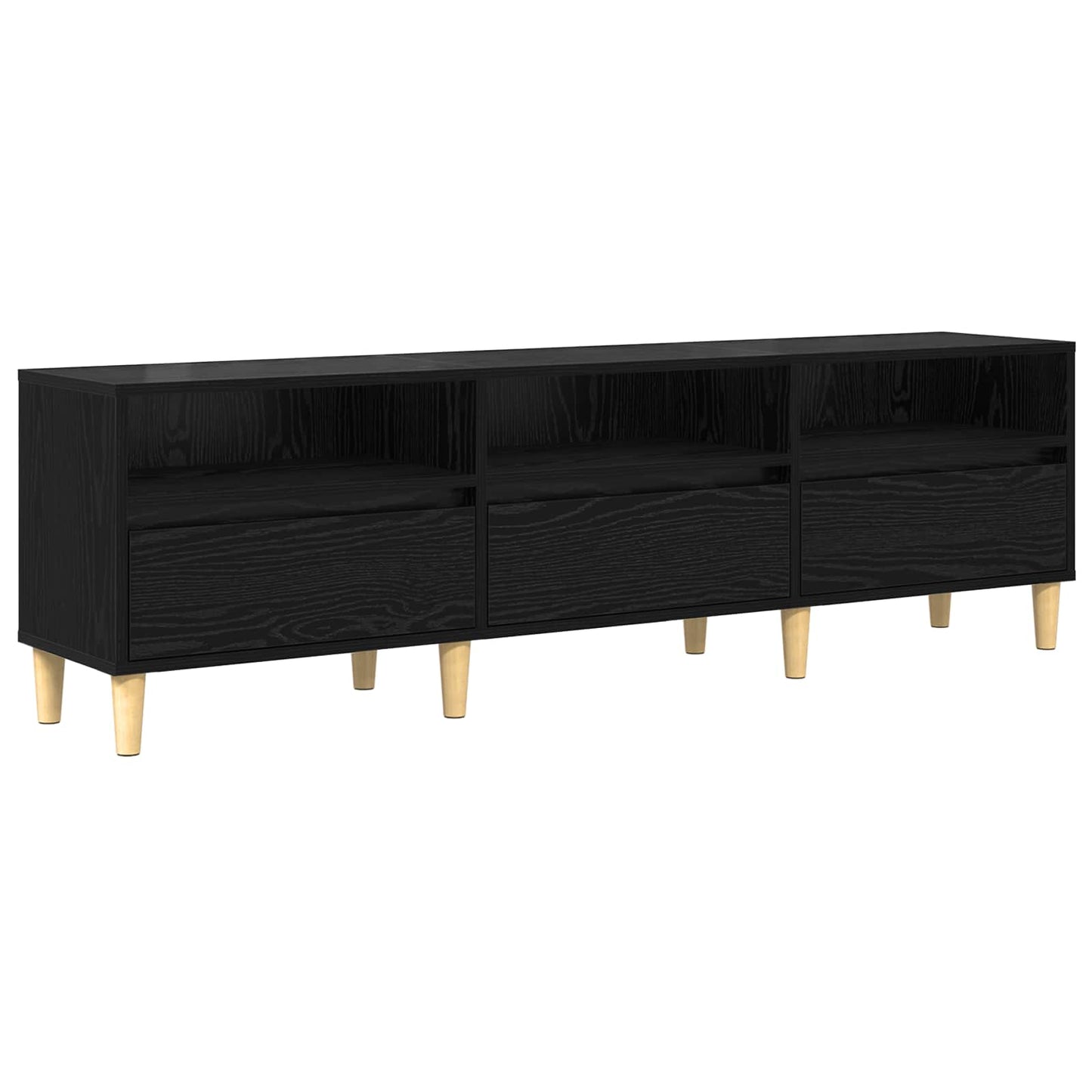 TV Cabinet 150 x 30 x 45 cm Black Oak Engineered Wood