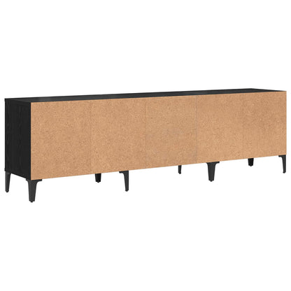 TV Cabinet Black Oak 150 x 30 x 45 cm Engineered Wood and Iron