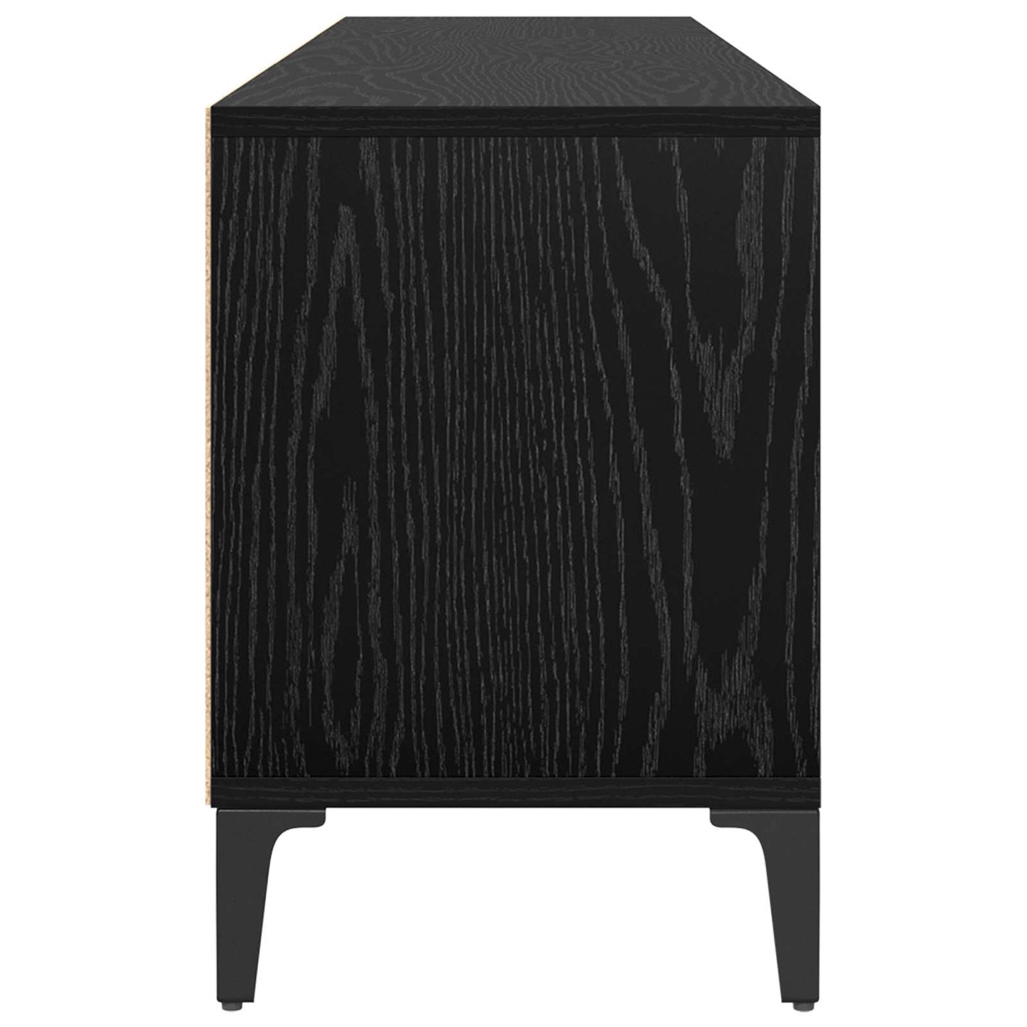 TV Cabinet Black Oak 150 x 30 x 45 cm Engineered Wood and Iron