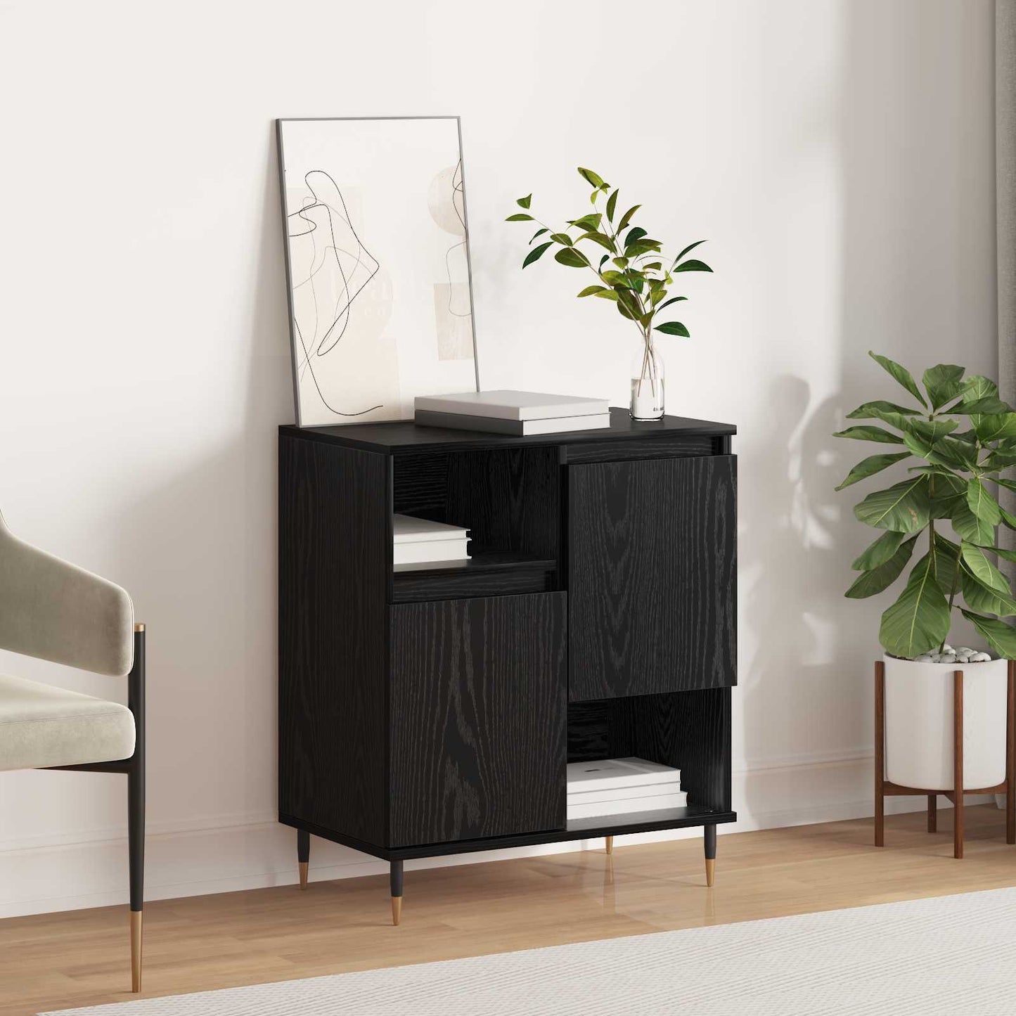 Sideboard Black Oak 60 x 35 x 70 cm