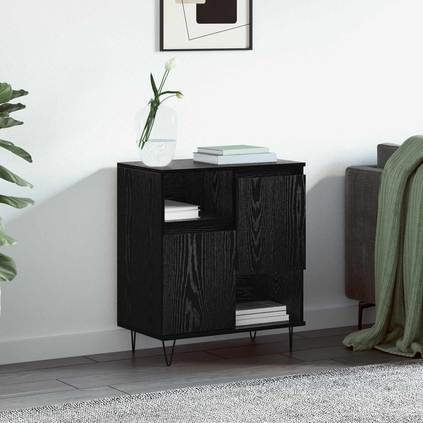 Sideboard Black Oak 60 x 35 x 70 cm
