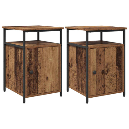 Bedside Cabinet with Drawer 2 pcs Old wood Engineered Wood