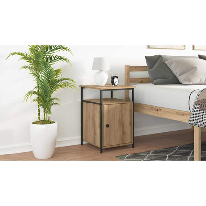 Bedside Cabinet with Drawer Artisan oak Engineered Wood
