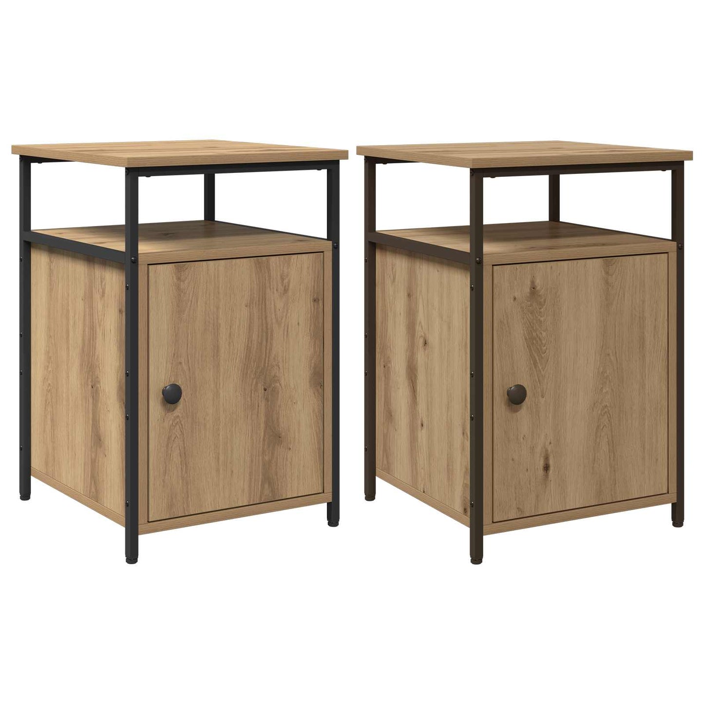 Bedside Cabinet with Drawer 2 pcs Artisan oak Engineered Wood