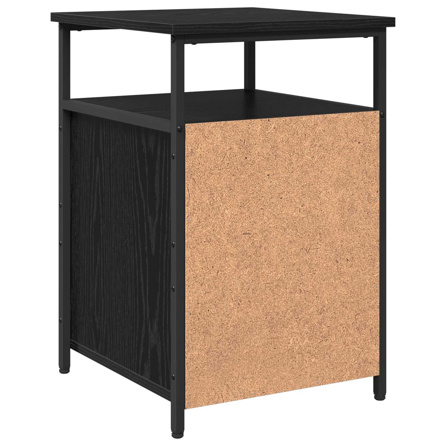 Bedside Cabinet with Drawer 2 pcs Black oak Engineered Wood
