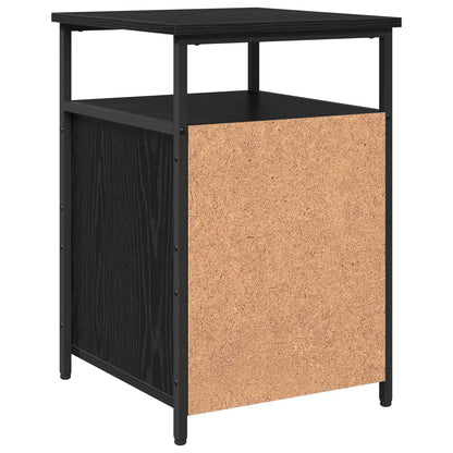 Bedside Cabinet with Drawer 2 pcs Black oak Engineered Wood