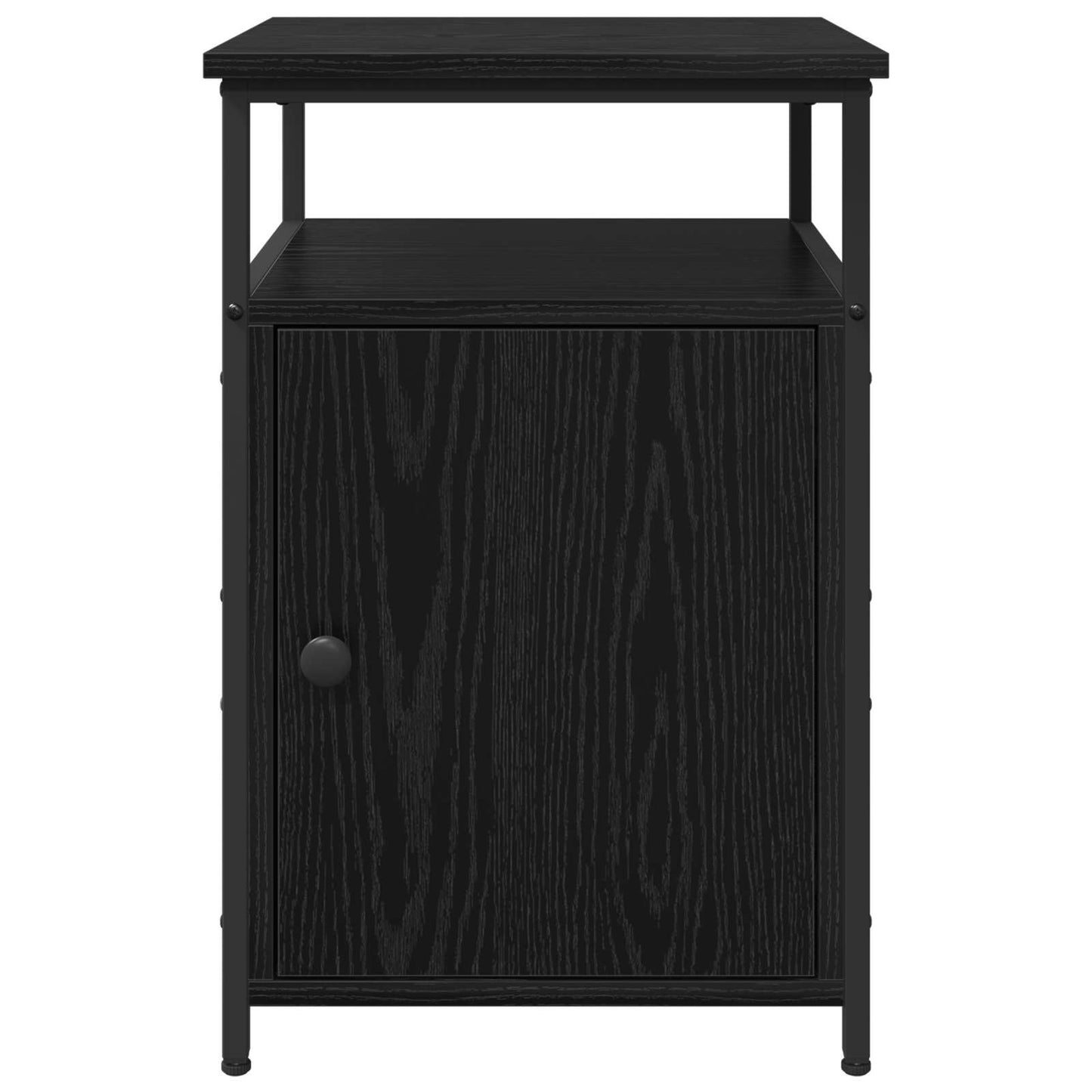 Bedside Cabinet with Drawer 2 pcs Black oak Engineered Wood