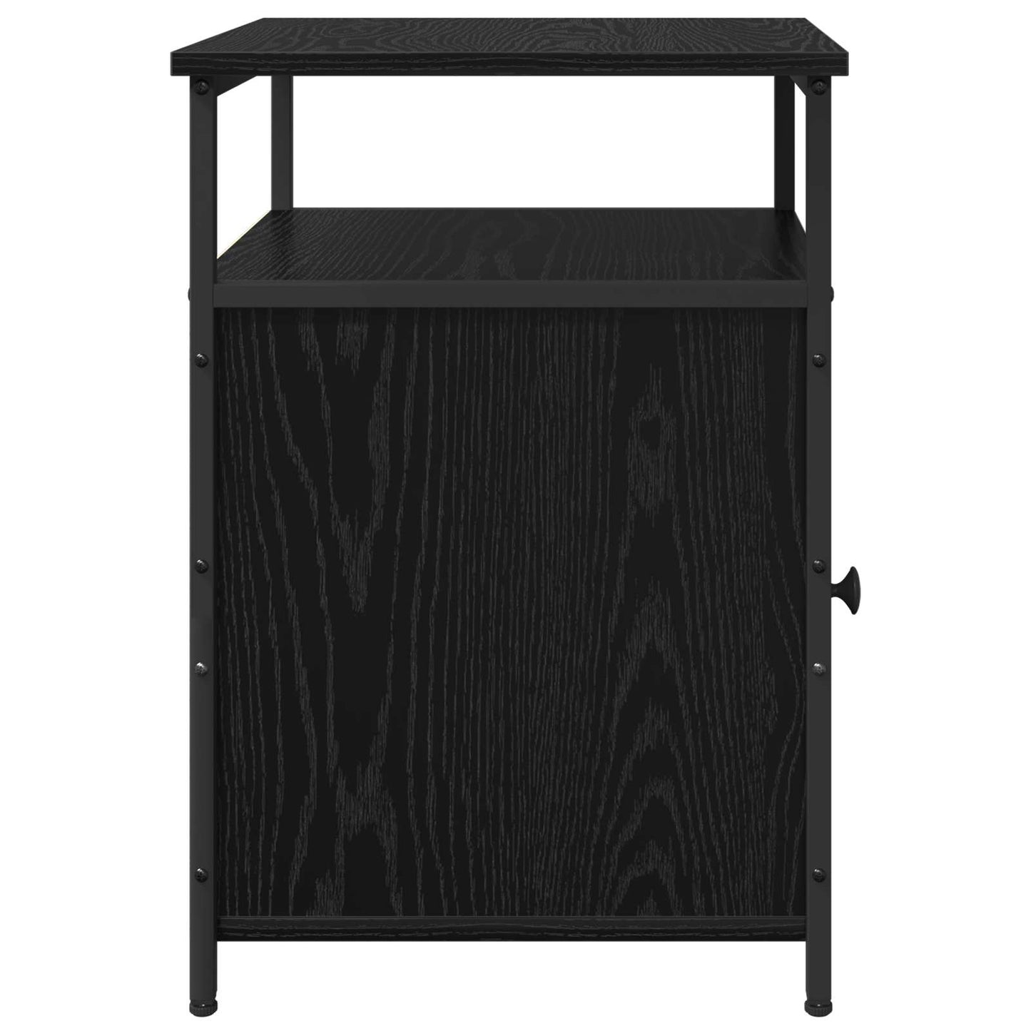 Bedside Cabinet with Drawer 2 pcs Black oak Engineered Wood