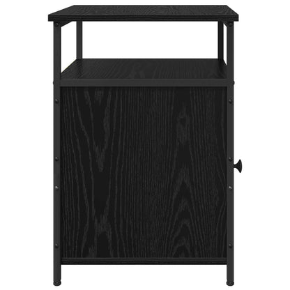 Bedside Cabinet with Drawer 2 pcs Black oak Engineered Wood