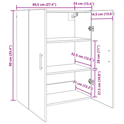 Wall Cabinet Old Wood 69.5 x 34 x 90 cm Engineered Wood