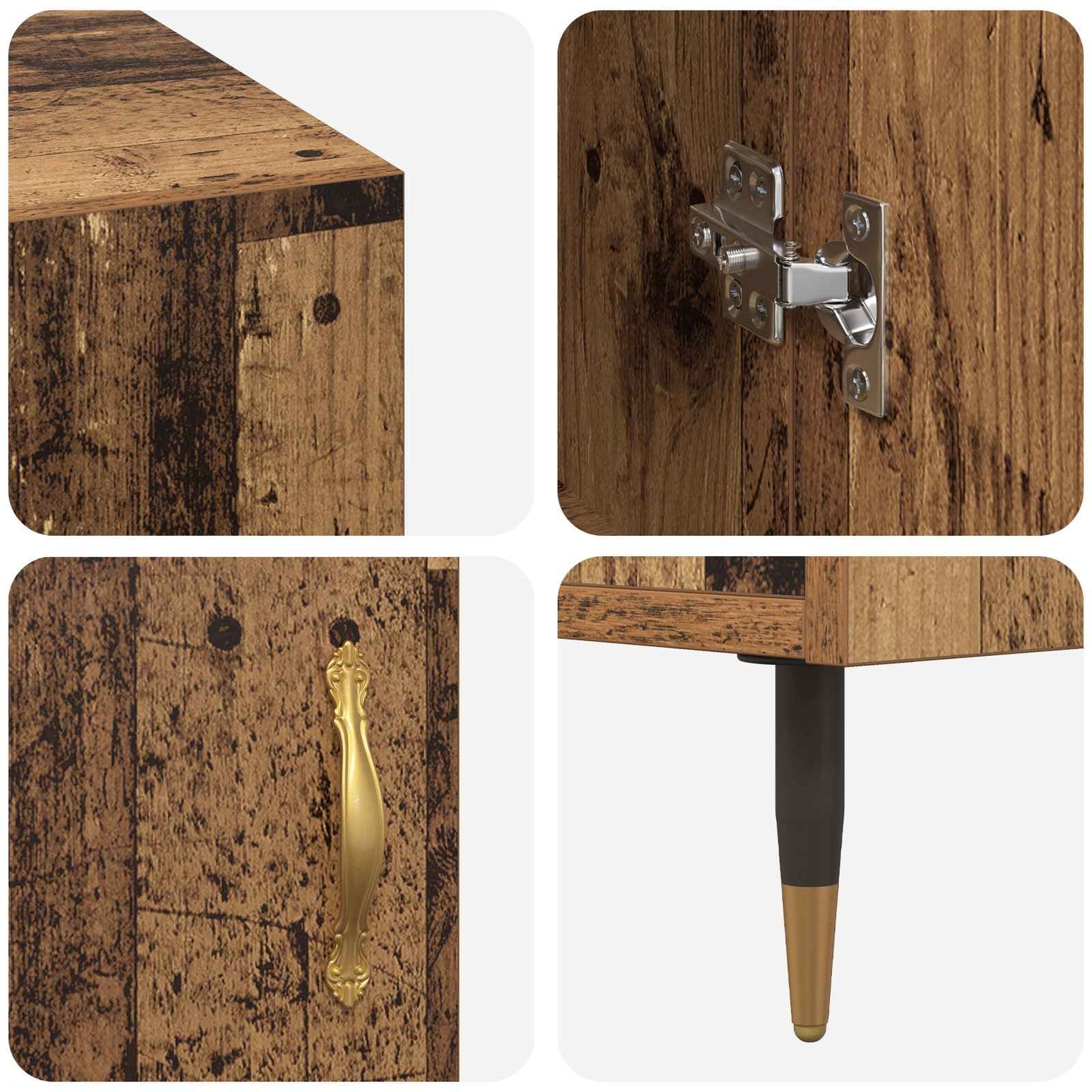 Desk with Shelf Old wood 140 x 50 x 75 cm Engineered wood