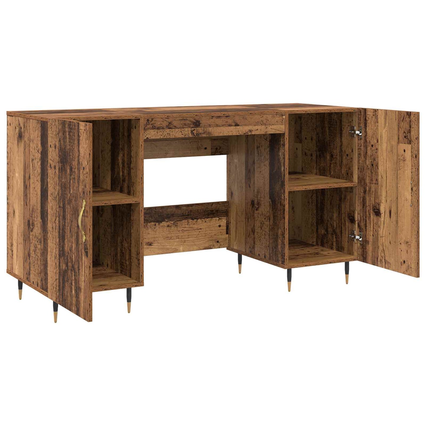 Desk with Shelf Old wood 140 x 50 x 75 cm Engineered wood