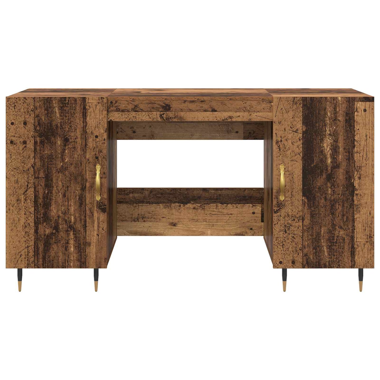 Desk with Shelf Old wood 140 x 50 x 75 cm Engineered wood