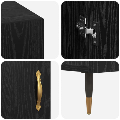 Desk Black oak Engineered wood 140 x 50 x 75 cm