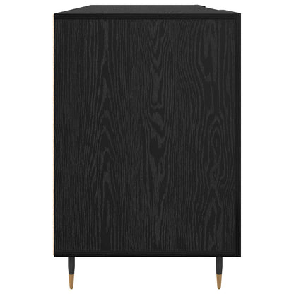Desk with Shelf Black oak 140 x 50 x 75 cm Engineered wood