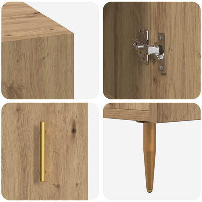 Desk with Shelf Artisan oak 140 x 50 x 75 cm Engineered wood