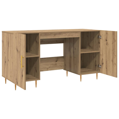 Desk with Shelf Artisan oak 140 x 50 x 75 cm Engineered wood
