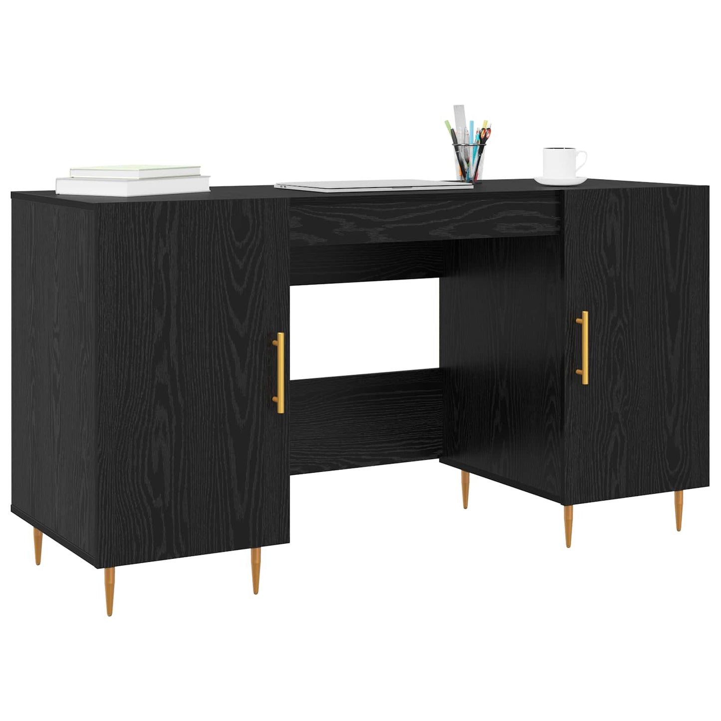Desk Black oak Engineered wood 140 x 50 x 75 cm