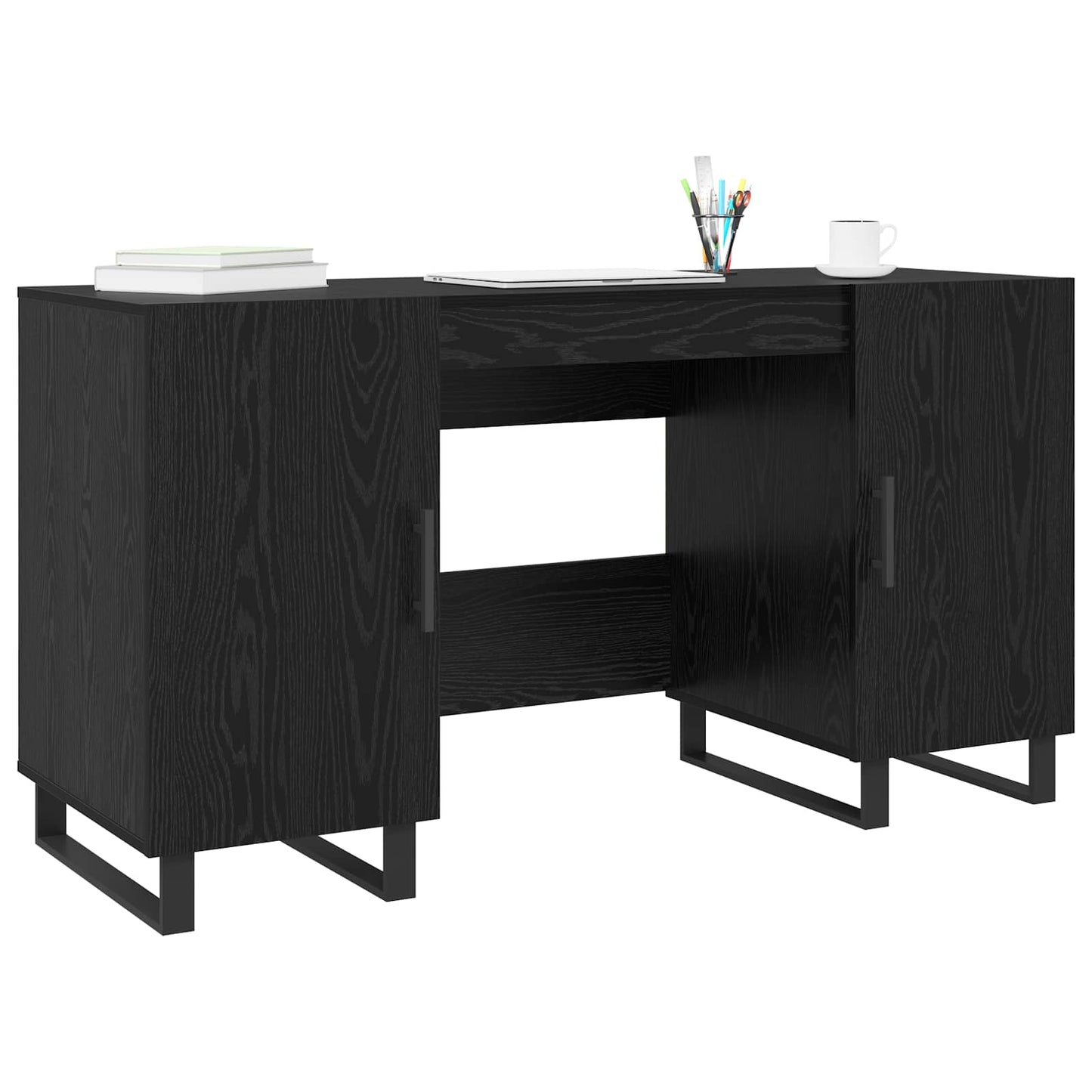 Desk Black oak Engineered wood 140 x 50 x 75 cm