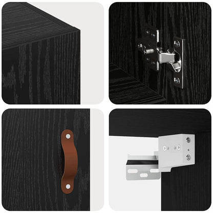 Wall Cabinet 60 x 31 x 70 cm Engineered Wood Black oak