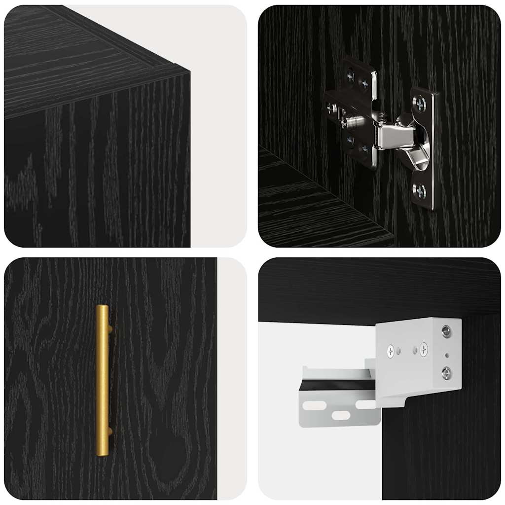 Wall Cabinet 60 x 31 x 70 cm Engineered Wood Black oak