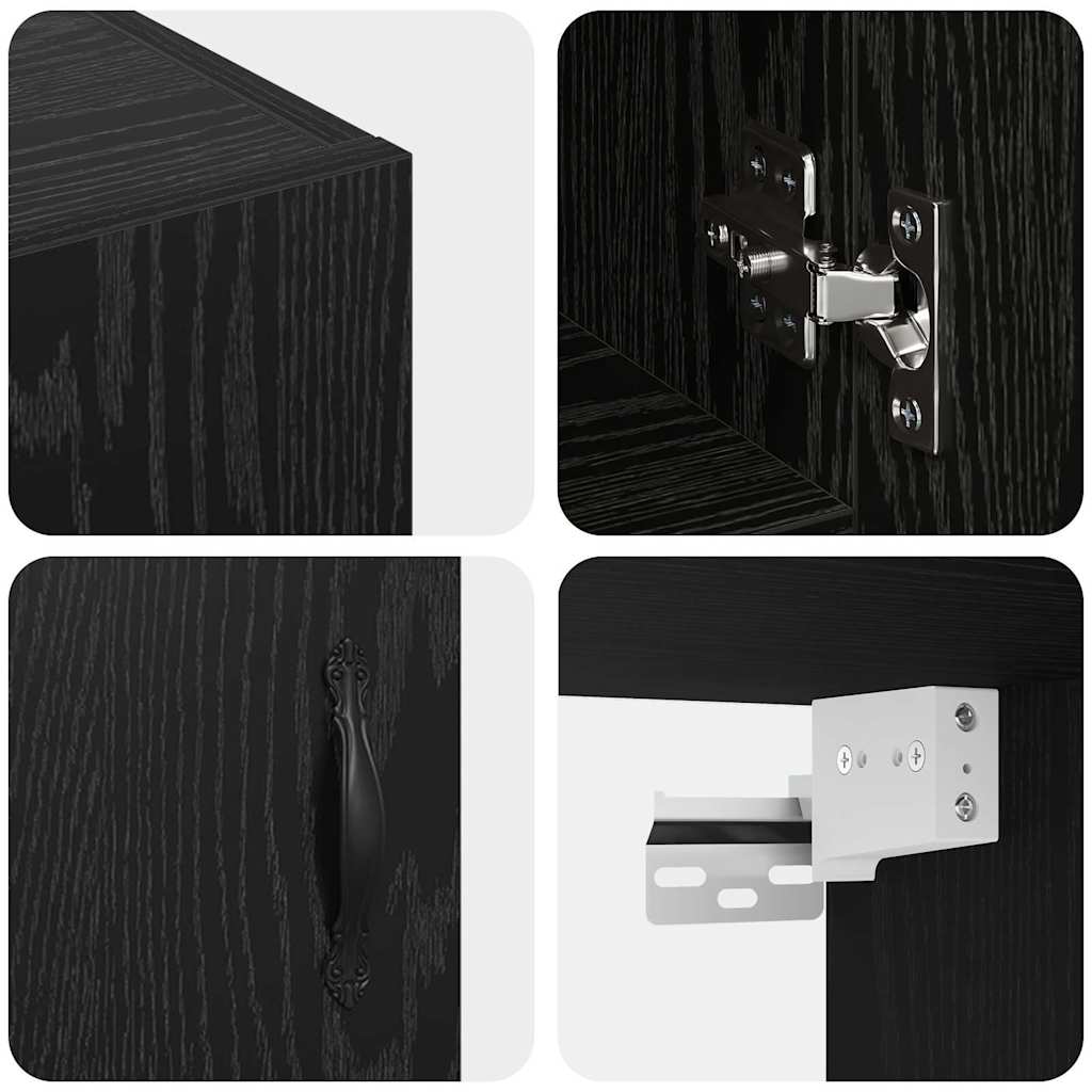 Wall-Mounted Cabinet 60 x 31 x 70 cm Engineered Wood Black Oak