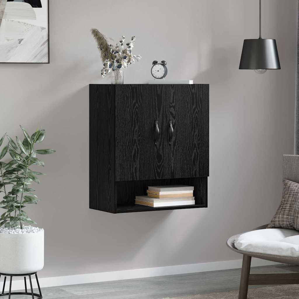 Wall-Mounted Cabinet 60 x 31 x 70 cm Engineered Wood Black Oak