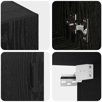 Wall Cabinet 60 x 31 x 70 cm Engineered Wood Black oak