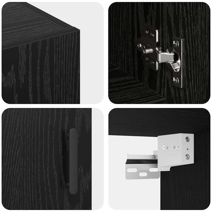 Wall-Mounted Cabinet 60 x 31 x 70 cm Engineered Wood Black Oak