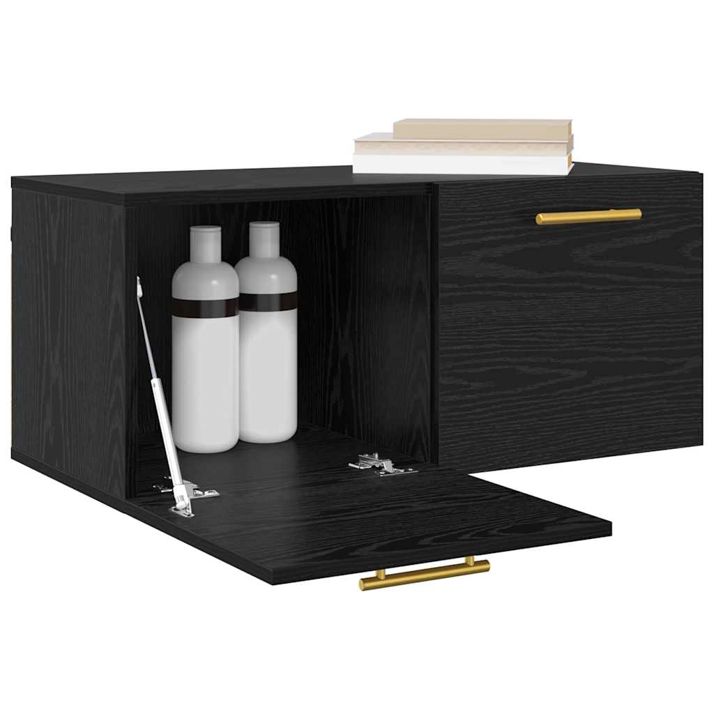Wall Cabinet 80 x 36.5 x 35 cm Engineered Wood Black oak