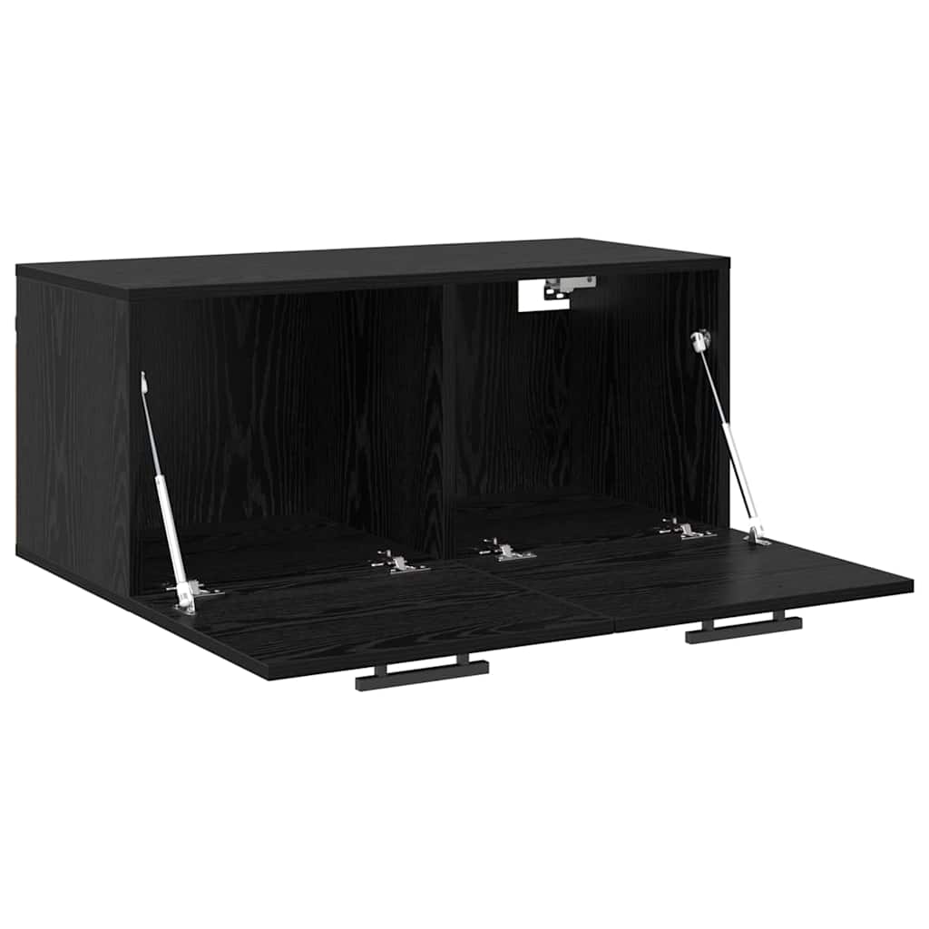 Wall Cabinet Black oak 80 x 36.5 x 35 cm Engineered wood