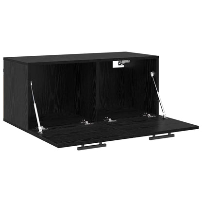 Wall Cabinet Black oak 80 x 36.5 x 35 cm Engineered wood