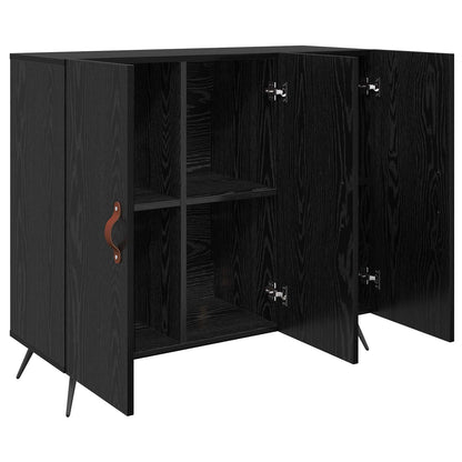 Sideboard Black Oak 89.5 x 34 x 80 cm Engineered Wood