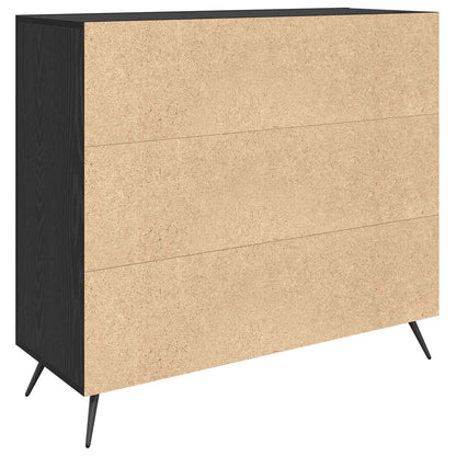 Sideboard Black Oak 89.5 x 34 x 80 cm Engineered Wood