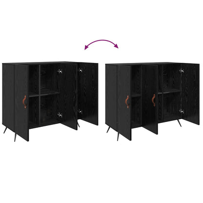 Sideboard Black Oak 89.5 x 34 x 80 cm Engineered Wood