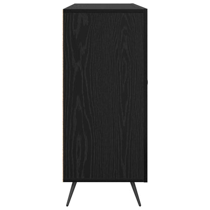 Sideboard Black Oak 89.5 x 34 x 80 cm Engineered Wood