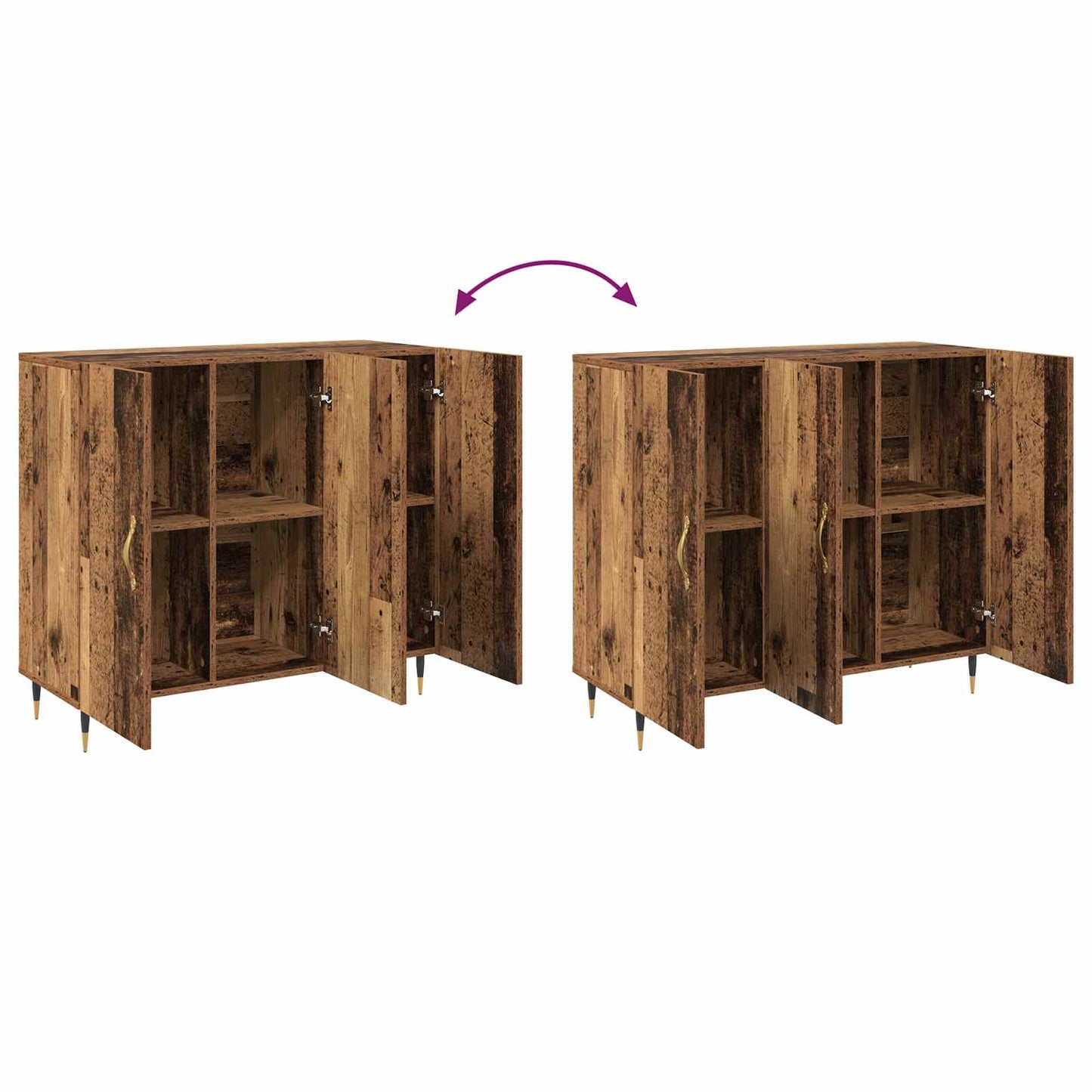 Sideboard Old Wood 90 x 34 x 80 cm Engineered Wood