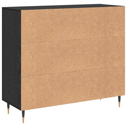 Sideboard Black Oak 90 x 34 x 80 cm Engineered Wood
