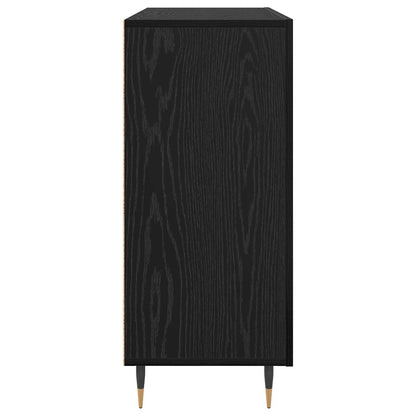Sideboard Black Oak 90 x 34 x 80 cm Engineered Wood