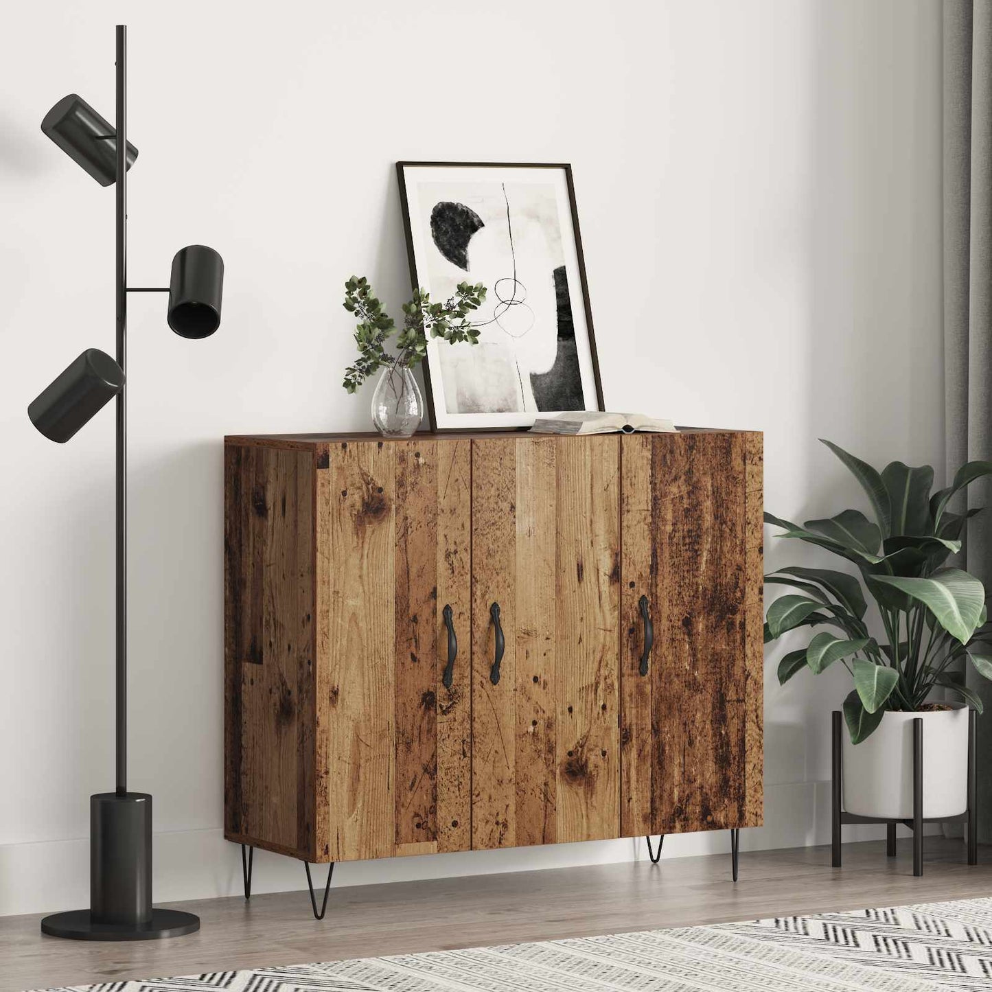 Sideboard Old Wood 90 x 32.5 x 80 cm Engineered Wood
