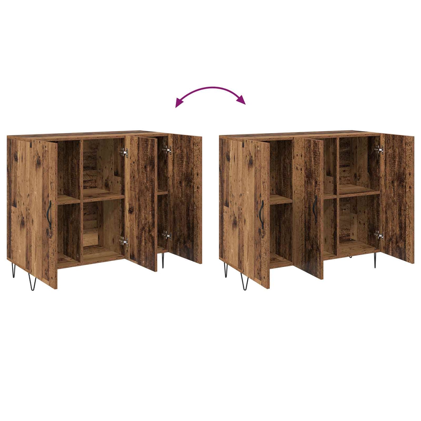 Sideboard Old Wood 90 x 32.5 x 80 cm Engineered Wood