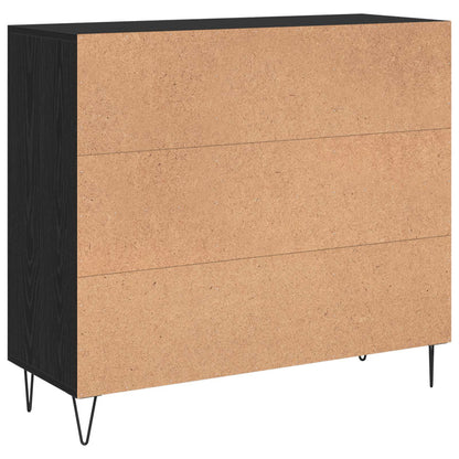 Sideboard Black Oak 90 x 32.5 x 80 cm Engineered Wood