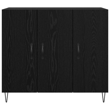 Sideboard Black Oak 90 x 32.5 x 80 cm Engineered Wood