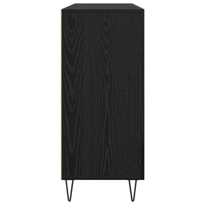 Sideboard Black Oak 90 x 32.5 x 80 cm Engineered Wood