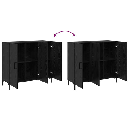 Sideboard Black Oak 90 x 34 x 80 cm Engineered Wood