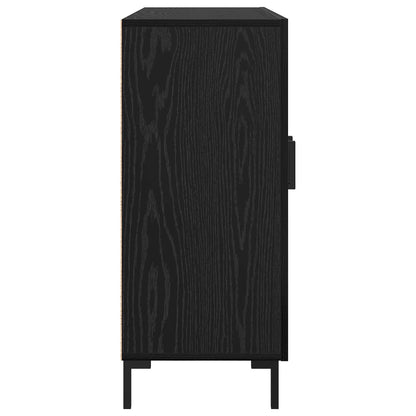 Sideboard Black Oak 90 x 34 x 80 cm Engineered Wood
