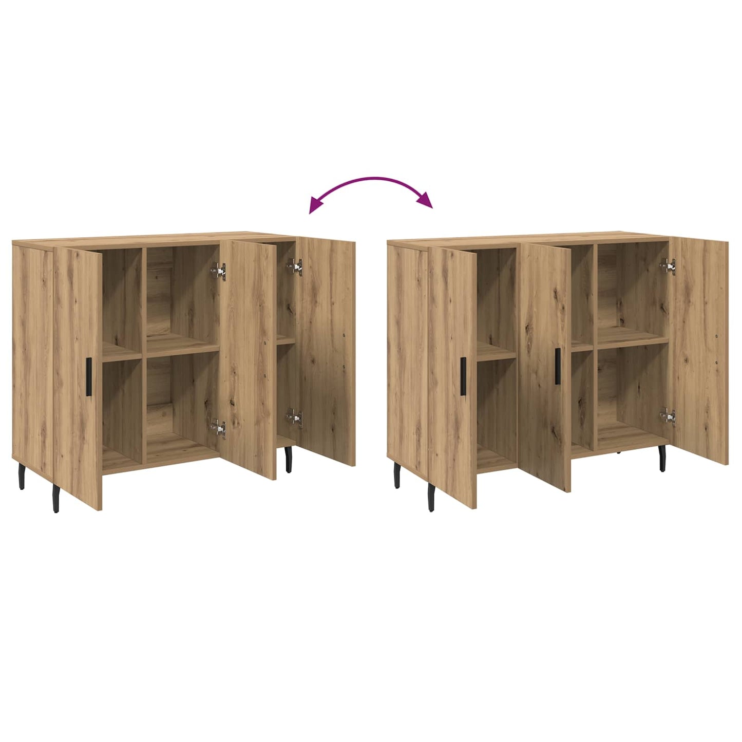 Sideboard Artisan Oak 90 x 34 x 80 cm Engineered Wood