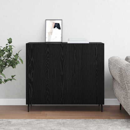 Sideboard Black Oak 90 x 34 x 80 cm Engineered Wood