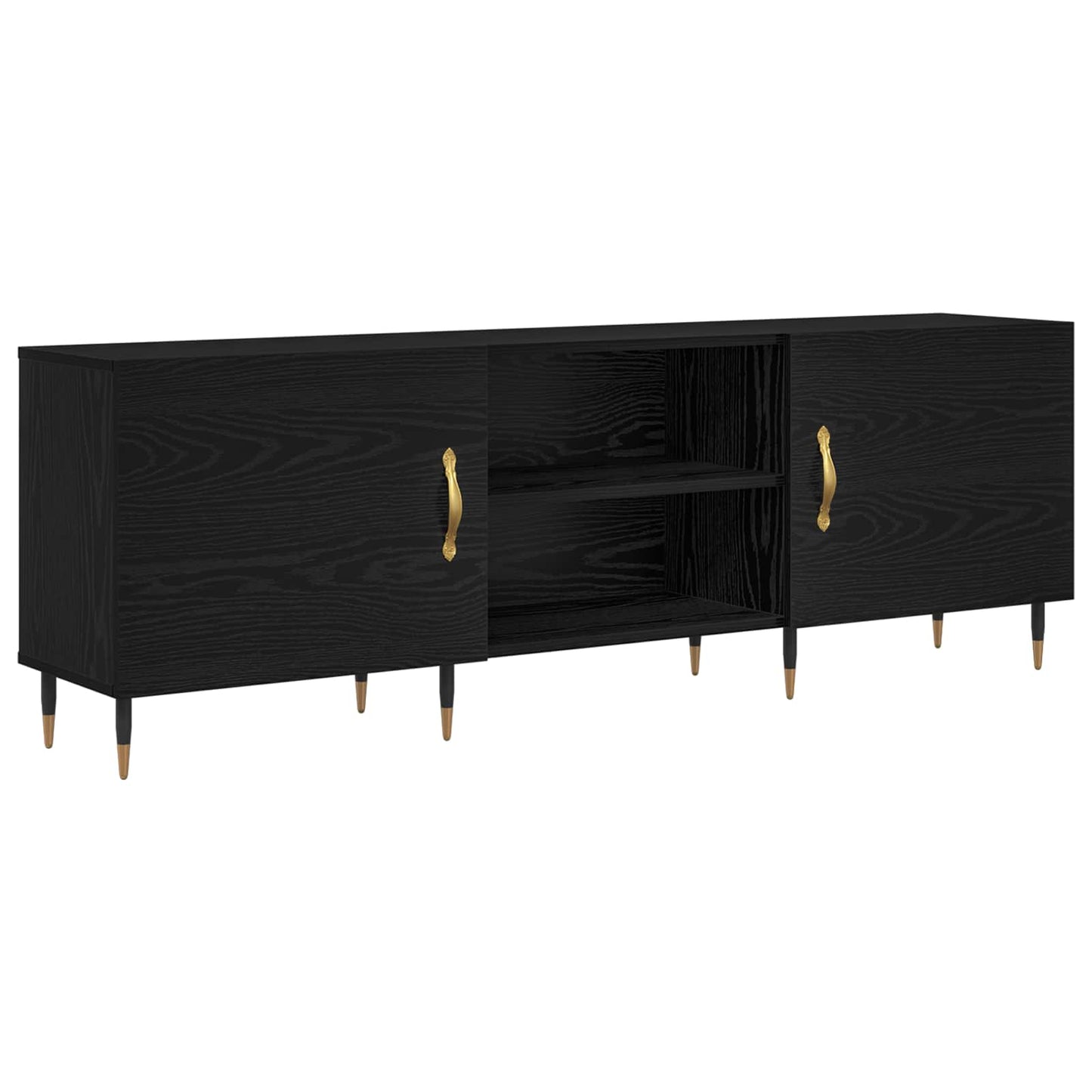 TV Cabinet 150 x 30 x 50 cm Black oak Engineered wood